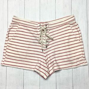 NWT aerie Red and Ivory Striped Shorts Size Medium